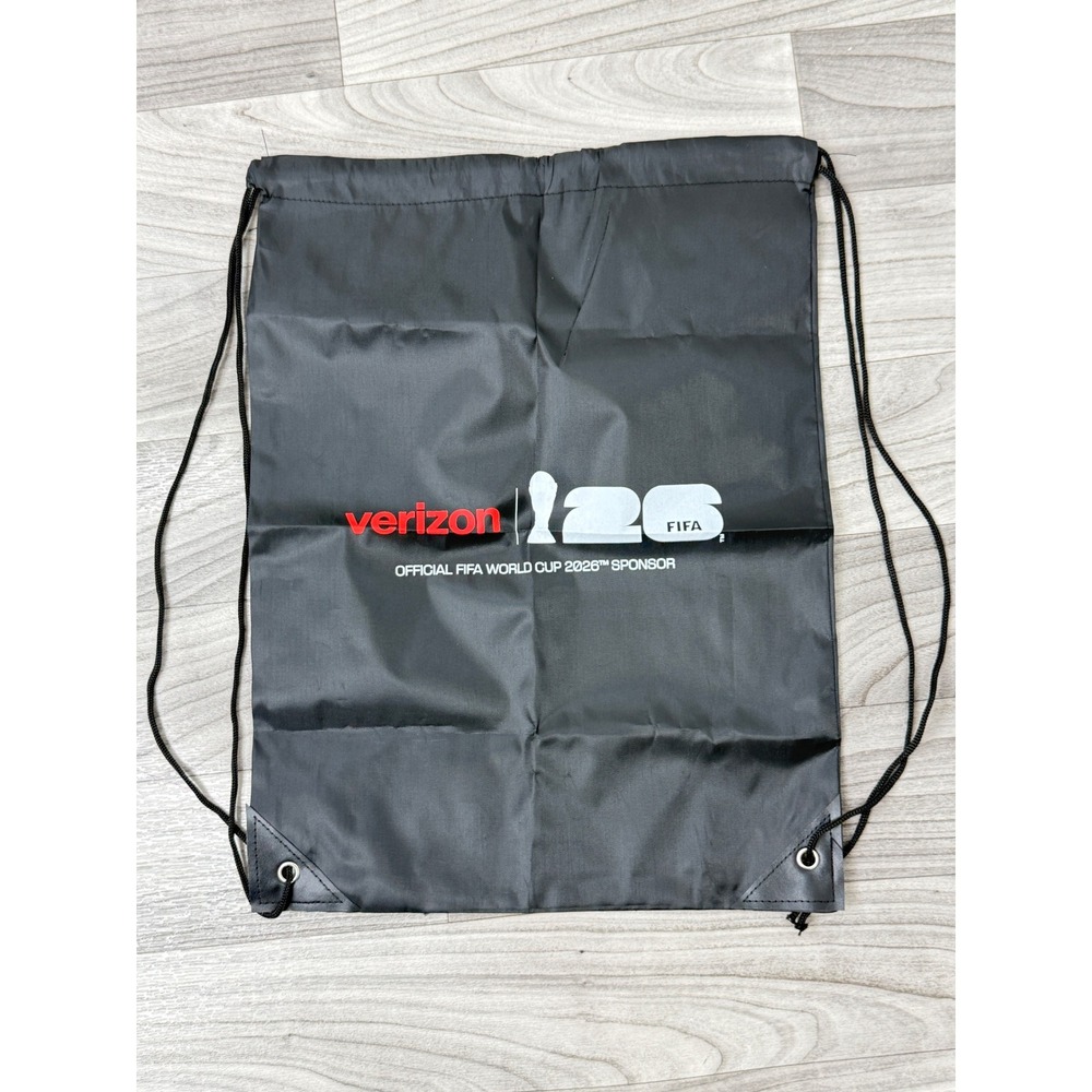 Verizon FIFA World Cup 2026 Drawstring Bag Limited Edition Black Soccer Promo